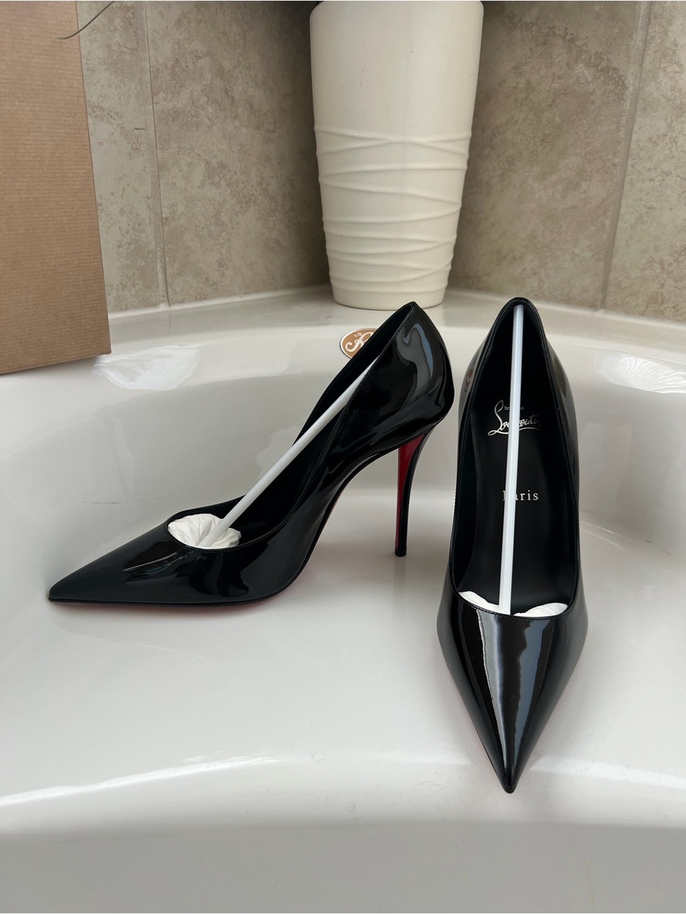 Christian Louboutin So Kate 120 Patent Black Pumps